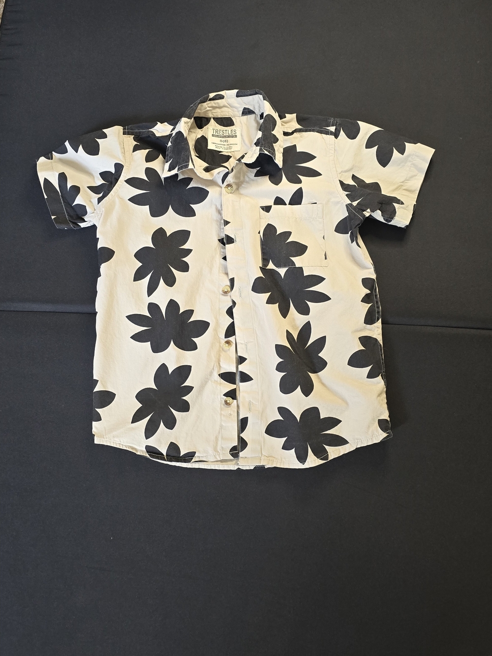 Kids Black & Tan Floral Button-Up Shirt By Trestles
